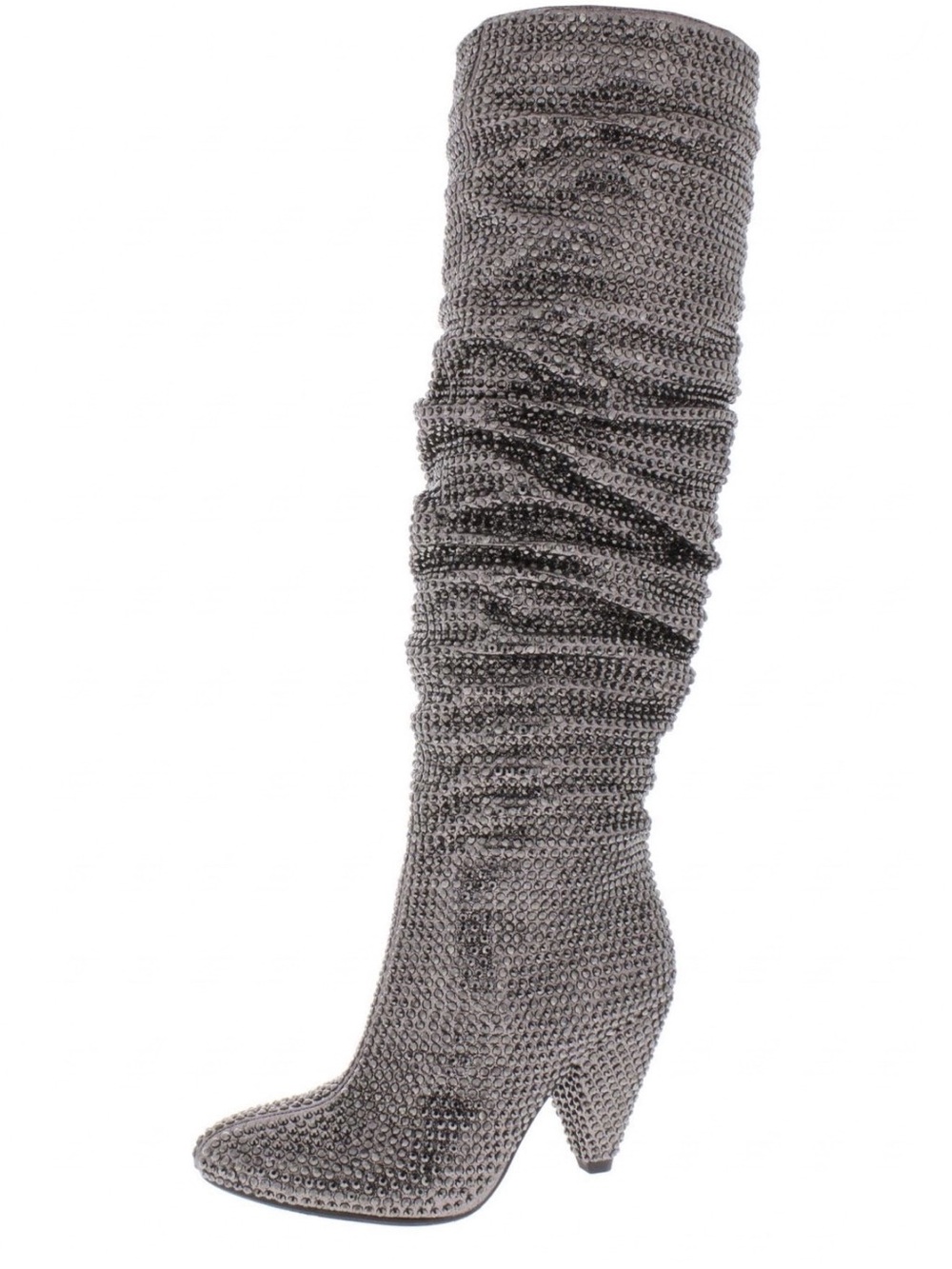INC Gerii III Embellished Slouchy Knee High Boots in Pewter, size 8.5